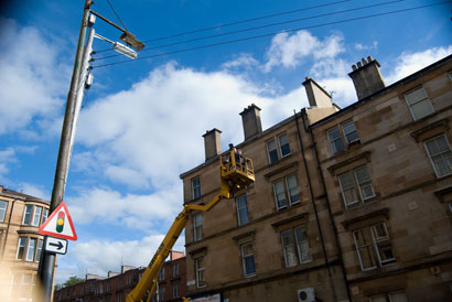 Image of cameraman in crane